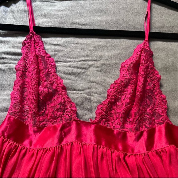 Victoria's Secret Pink Satin Chemise with Delicate Lace - Picture 5 of 7